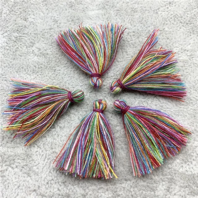Small Cotton Fringe Trim Tassels Sewing Crafts Curtain Home Decor Tassel 30pcs 4