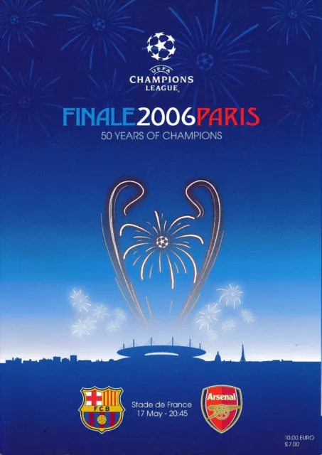 UEFA CHAMPIONS LEAGUE FINAL 2006 Arsenal v Barcelona - Official programme