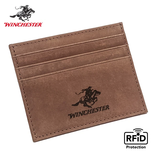 Winchester Credit Card Holder Front Pocket RFID Wallet Slim Thin Genuine Leather 2