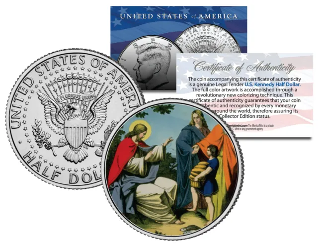 JESUS CHRIST * BLESSING * JFK Kennedy Half Dollar U.S. Colorized Coin Religious