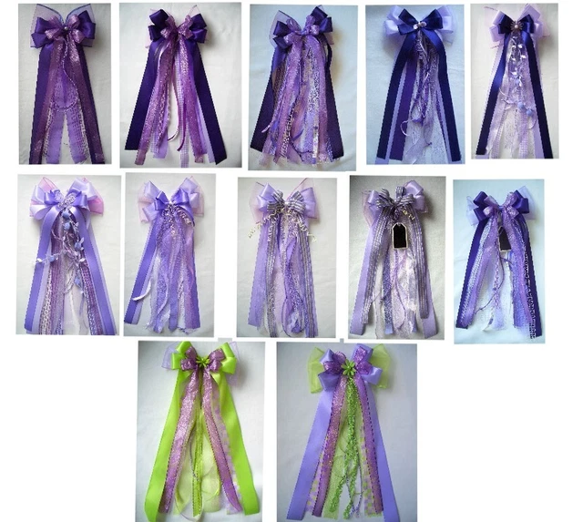 Schultütenschleife Lila 60x20cm - Mit Schmetterling & Glitzer Für Einschulung