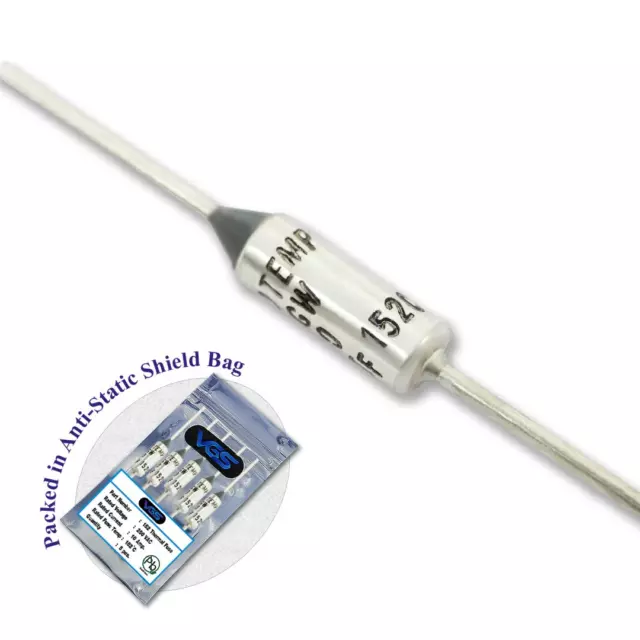 VG_S 5 Pcs. 152C G4A00 Microtemp Thermal Fuse 152 Celsius TF Cutoff 10A 250V