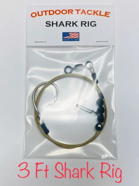 SMALL SHARK RIG - 3ft Castable Shark Fishing Leader - Circle Hook Surf  Fishing $3.99 - PicClick