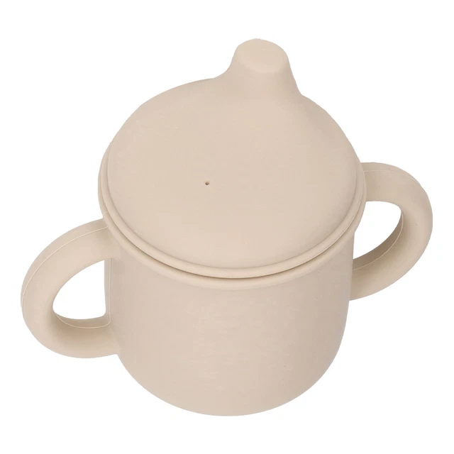 (Beige)Auslaufsicherer Silikonbecher BPA-freier Temperaturbeständiger