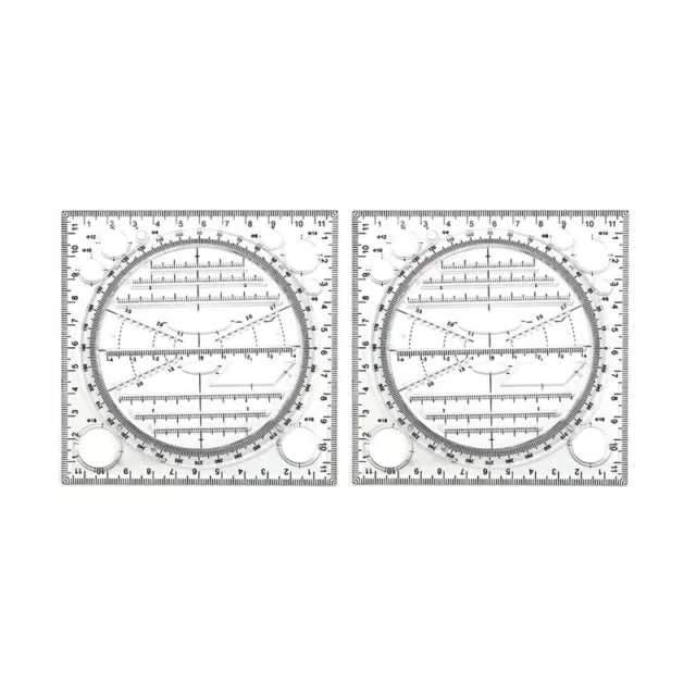 2X Multifunktionale Kreis Zeichnung Vorlage, Geometrisches Zeichen Werkzeug8974