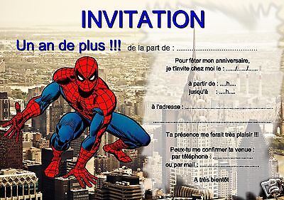 5 Ou 12 Cartes Invitation Anniversaire Spiderman Ref 265 Eur 3 15 Picclick Fr