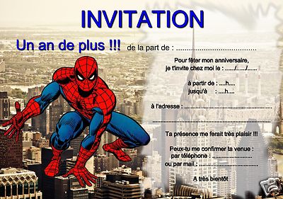 5 Ou 12 Cartes Invitation Anniversaire Spiderman Ref 265 Eur 3 15 Picclick Fr