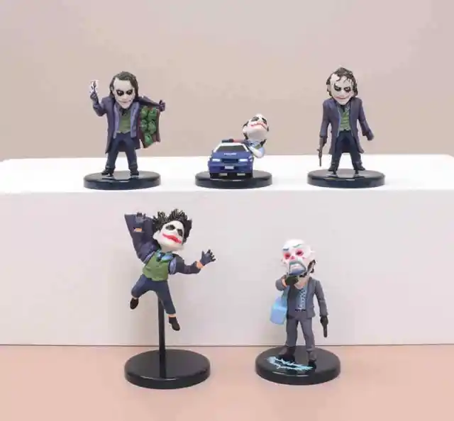 5pcs/set DC Comics Batman The Dark Knight Joker Cute Mini Action Figure NO BOX