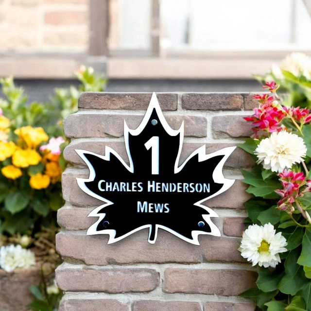 Panneau De Rue Émaillé Vintage – Rue Du Claous – Feuille D'Érable – Canada