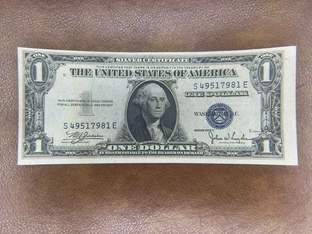 1935 One Dollar Blue Seal Note Silver Certificate Old US Bill $1