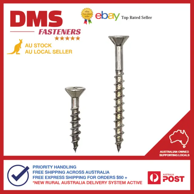 Chipboard Screws Square Drive Countersunk Stainless Steel G304 Wood Treated Pine
