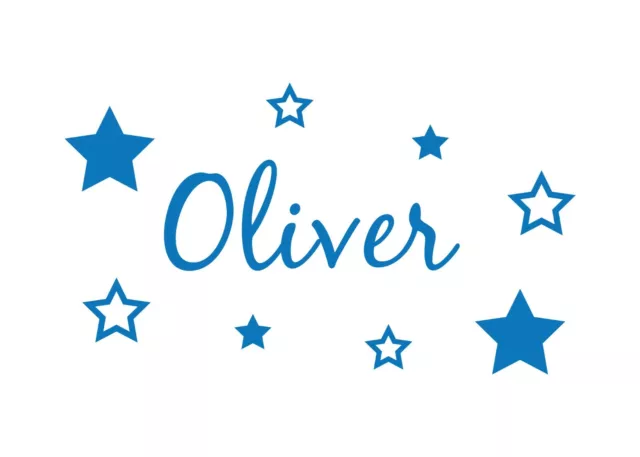 Personalised Wall Sticker - Name With Stars