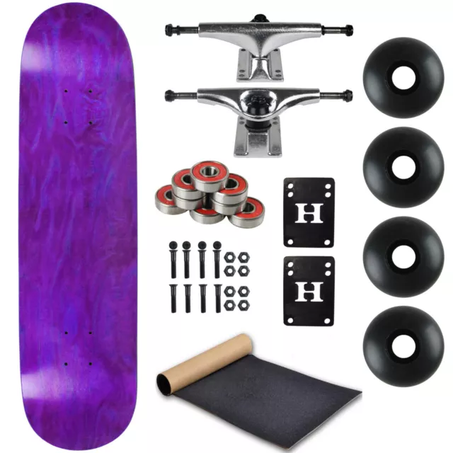 Moose Complete Skateboard Stain Purple 8.0" With Silver Trucks and Black Wheels