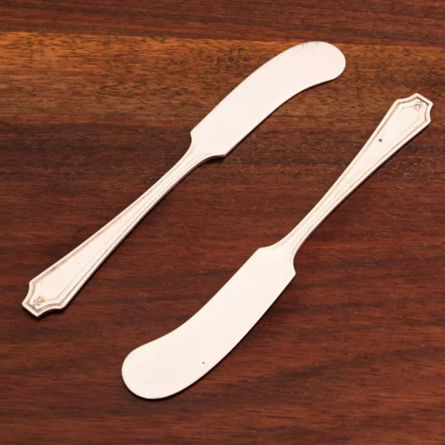 2 Gorham, Whiting Sterling Silver Butter Spreaders King Albert No Monogram