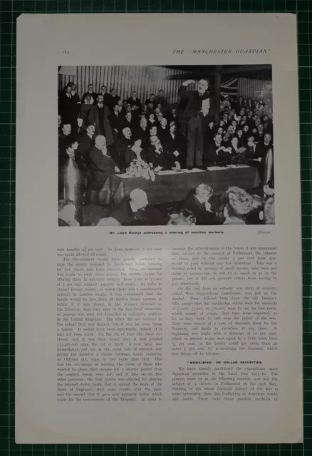 1916 WWI WW1 Aufdruck ~ Mr Lloyd George Adressierung Ein Meeting Von Munition
