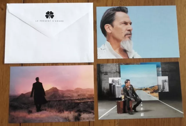 Lot 3 Cartes/Photos Florent Pagny "Le Present D'abord " Promo Hors Commerce Neuf