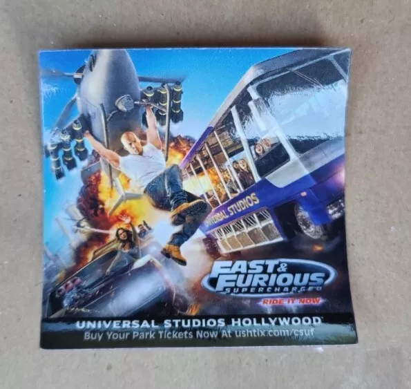 Fast & Furious Supercharged Universal Studios Hollywood Fridge Magnet