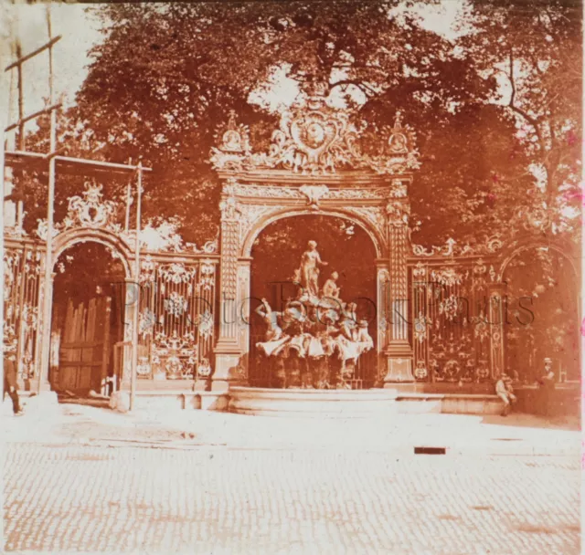 Nancy Place Stanislas Plaque de verre stereo Positif Vintage