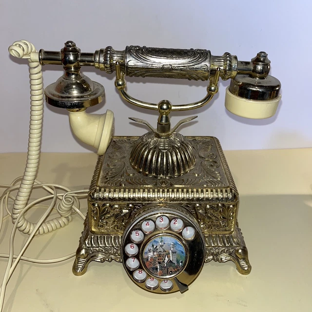 VINTAGE ROTARY TELEPHONE Victorian French Style Desk Phone Still Works