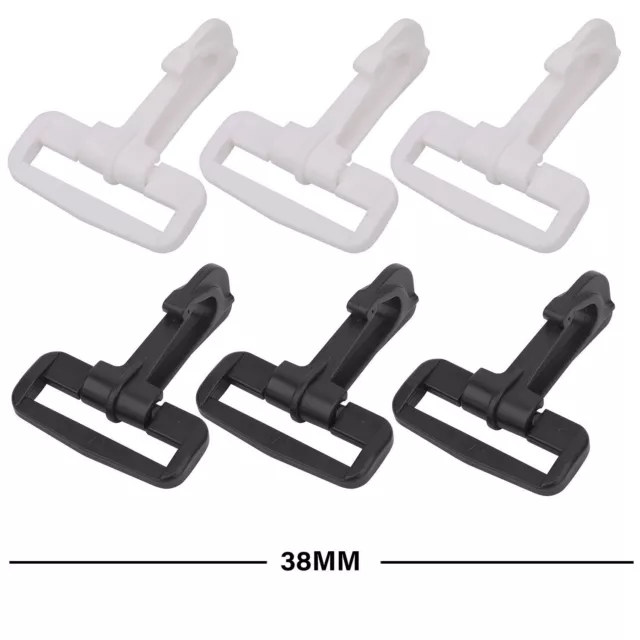 KAM Black White Plastic Snap Hooks Dog Snap and Strap Connector Webbing Buckles
