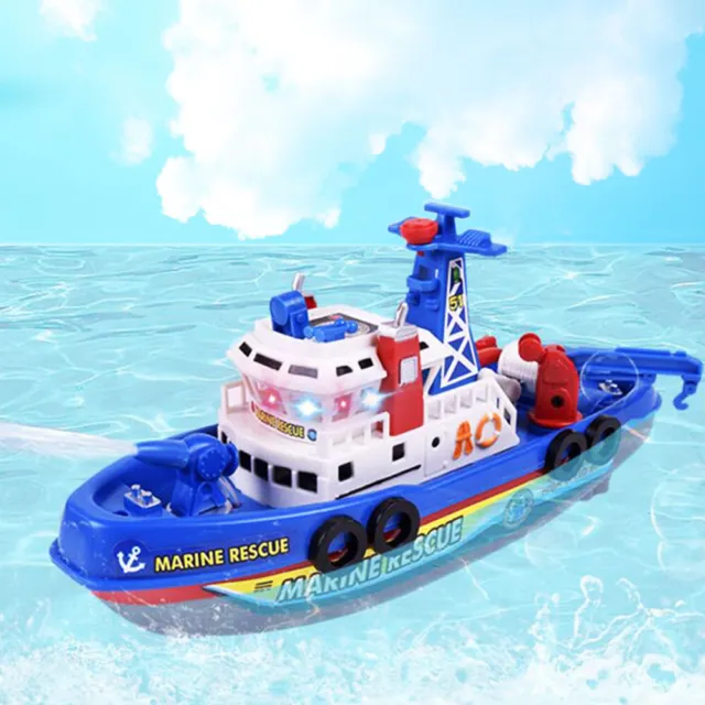 Baby Toddler Bath toys Boat Rescue Squirt Rides In Water Time Squirting Ship