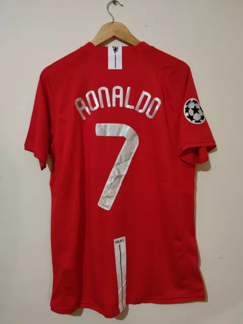 Size M - Manchester United 2008 UCL Final Home Shirt #7 RONALDO