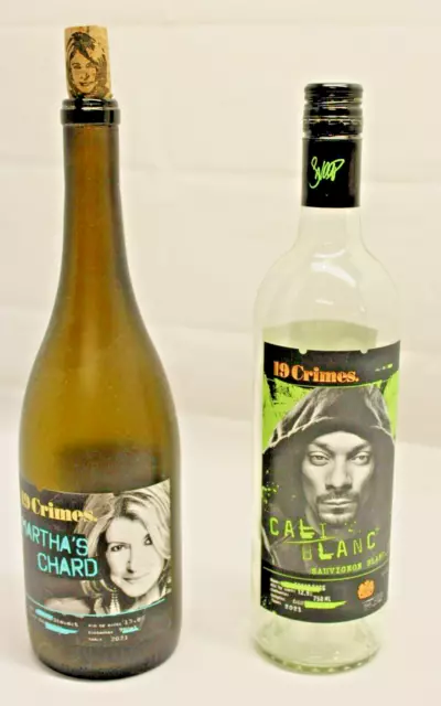 Snoop Dogg & Martha Stewart 19 Crimes Wine Liquor Bottles