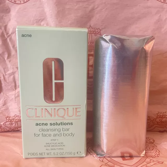 Clinique Acne Solutions Cleansing Bar for Face and Body - NIB