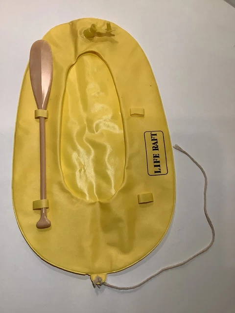 VINTAGE ACTION MAN Original 1966 Yellow Survival Raft Dinghy, Oar ...