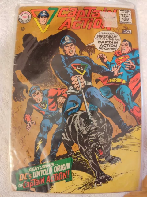 Captain Action No.1 Nov 1968 - Fine Minus Superman Origin Issue Silver Age Dc