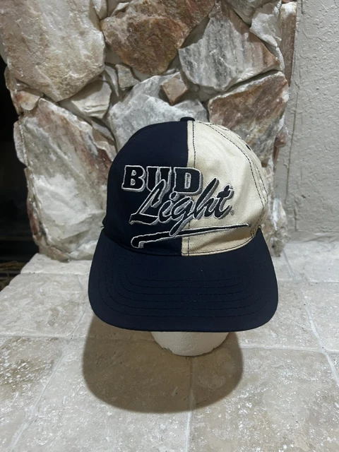 Vintage Bud Light Colorblock King of Beers Mens OS Snapback Hat Cap Beer USA 90s