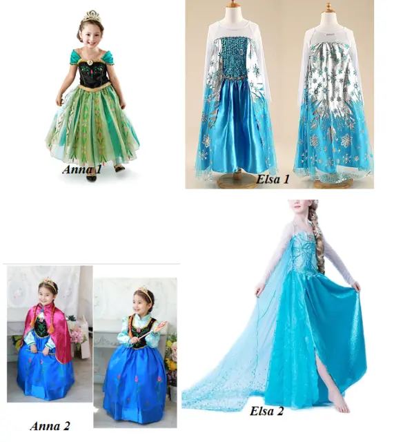 Elsa Anna Princess Fancy Dress Party Costume Kids Girls Outfit
