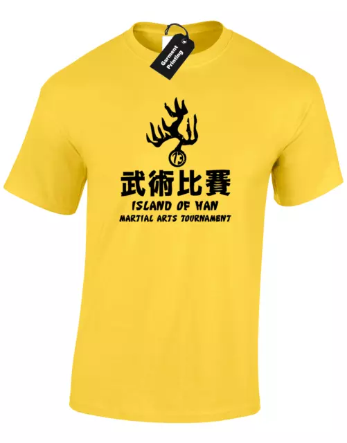 T-Shirt Uomo Island Of Han Arti Marziali Film Palestra Mma Enter The Dragon Kung Fu