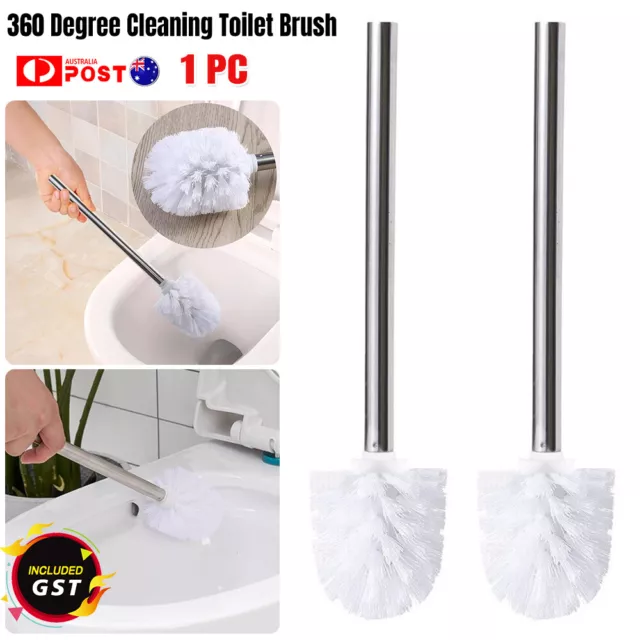 1/3/5/10x Toilet Brush Bathroom Brush White Stainless Steel Cleaning Brush Spare