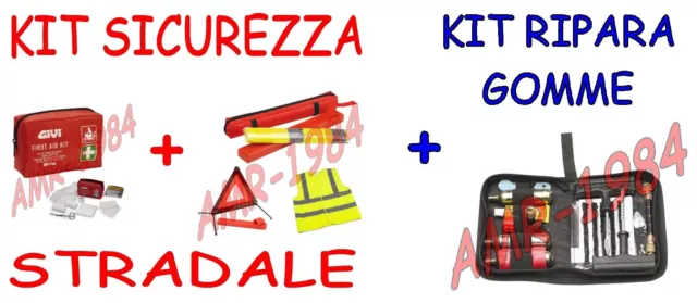 Kit Sicurezza Stradale + Kit Ripara Gomme D'emergenza Givi S300 + S301 + S450