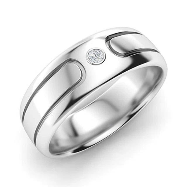 Rond 0.05 Carat Véritable Diamant Homme Éternité Bandeau 6.5 MM 950 Platine Tout