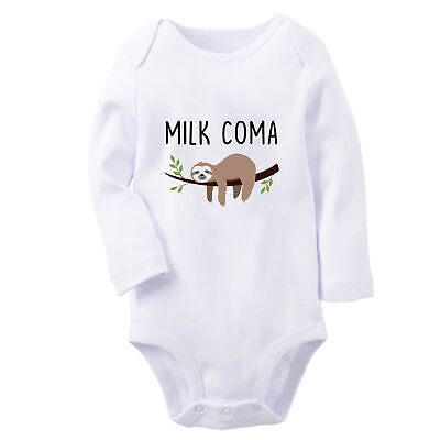 Babies Milk Coma Funny Romper Baby Bodysuits Newborn Jumpsuits Kids Long Outfits