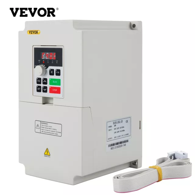 VEVOR Variador de Frecuencia 4 kW Convertidor de Frecuencia 1 o 3 Fases 5,5 HP