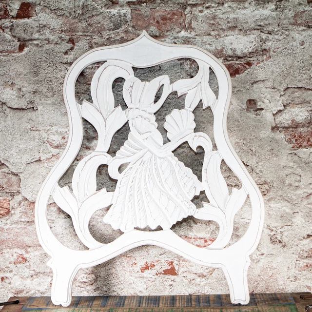 Holzornament, Frau, Chabby Chic | Holz, weiß | H 46,0 x B 37,0 cm