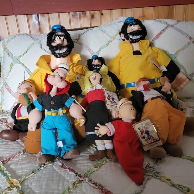 8 Vintage 1985 Vinyl Popeye Collection, Olive Oyl, Brutus,  Wimpy,  Swee Pea