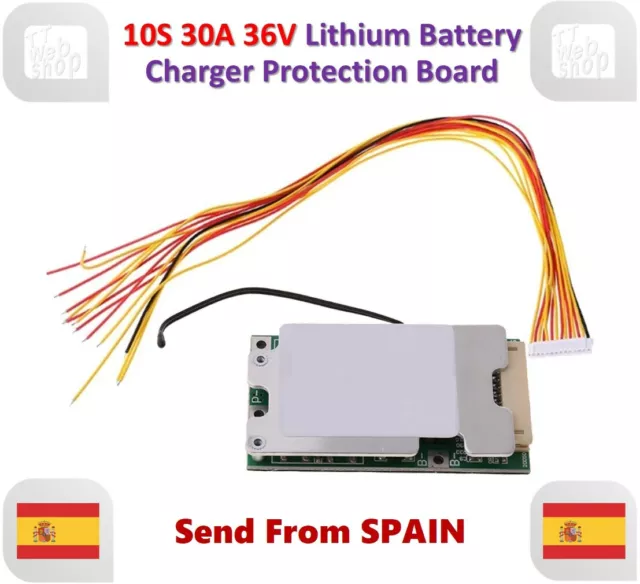 10S 36V 30A Li-ion Lithium 18650 Battery BMS PCB Power Protection with Balance