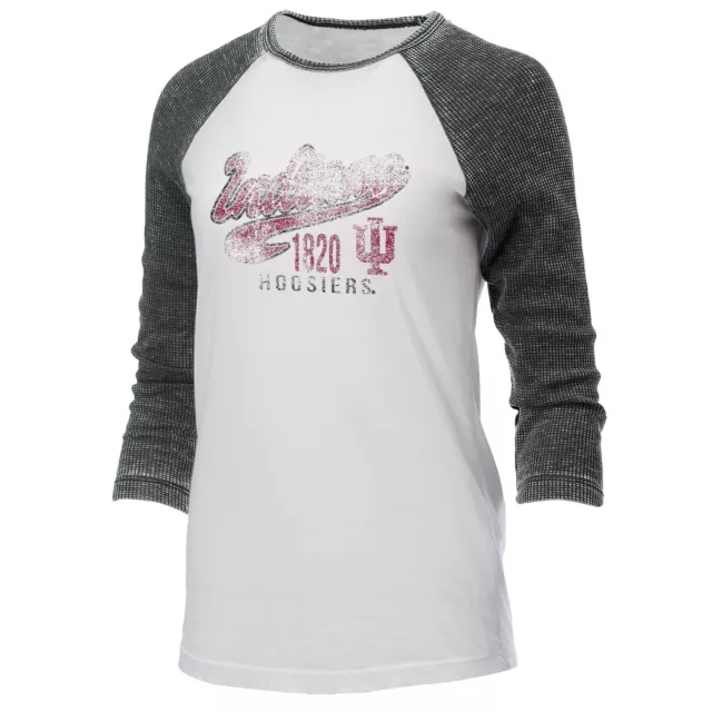 Ouray Sportswear Womens Indiana Hoosiers Baseball Tee (White/Black/Large)
