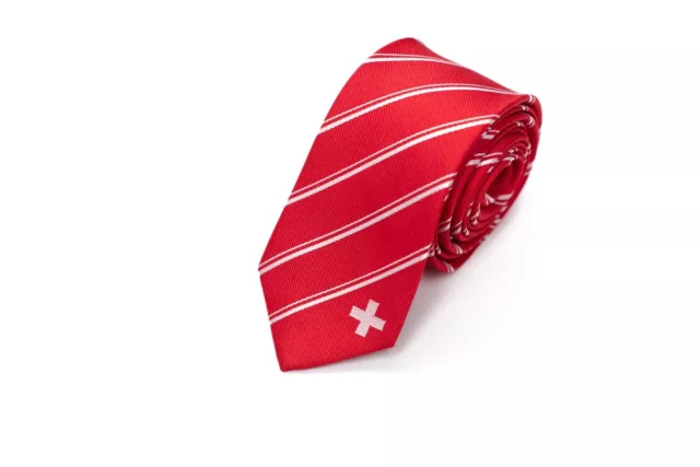 Statesman Ties Switzerland Country Flag Skinny 2.5” Missionary Personalized Tag