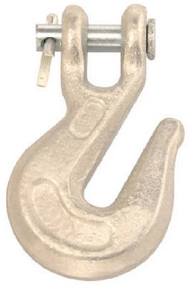 Clevis Grab Hook, 3/8 in, 5400 lb Working Load, 43 Grade, Steel, Zinc