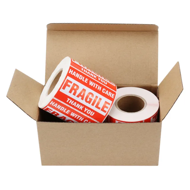 2 Rolls 500/Roll 2x3 Fragile Stickers Handle with Care Thank You Mailing Labels