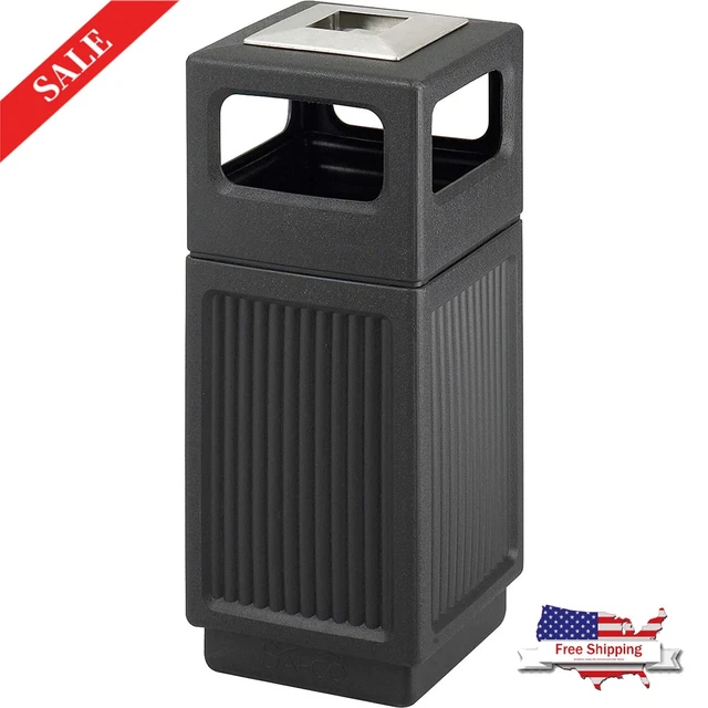 Commercial Trash Can Restaurant outdoor Large Garbage Waste / recycle Bin, Black