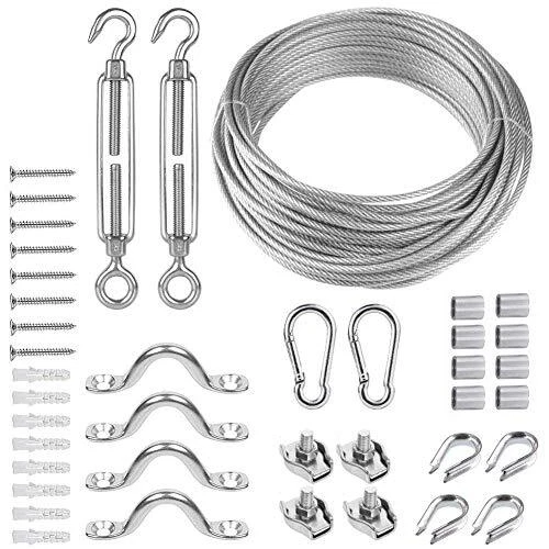 TooTaci Corde en Acier Inoxydable à Suspendre Kit20M/3mm Câble en Acier Inoxy...