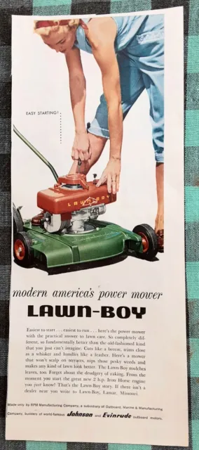 Lawn Boy Power Mower Ad From Saturday Evening Post May 7, 1955