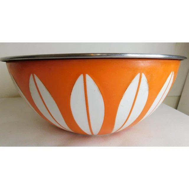 Catherine Holm Deka Mixing Bowl Lotus Orange Bonus Stainless Steel Bowl Insert