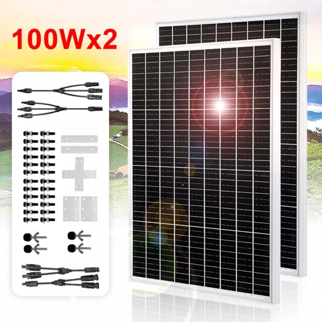 200 Watt Solarmodul Solarpanel 100Watt 12V Solarzelle Photovoltaik Solaranlage